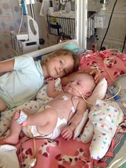 Ava and Angelina in the PICU 2014